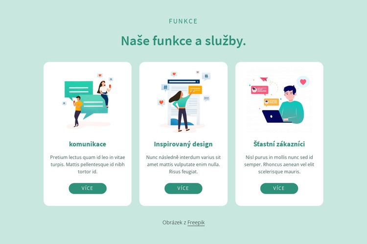 Naše funkce a služby Téma WordPress