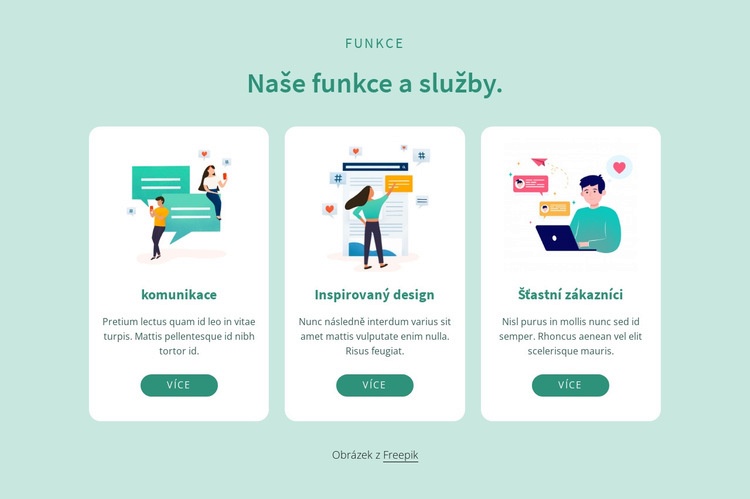 Naše funkce a služby Webový design