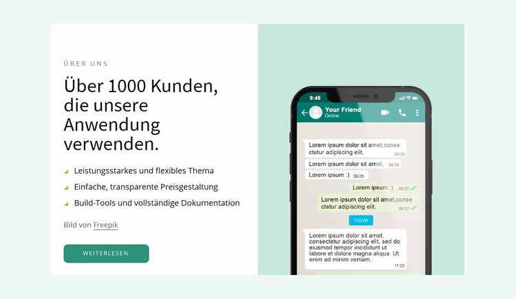 Unsere Bewerbung Website Builder-Vorlagen