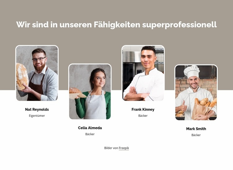 Wir backen echtes Brot Website design