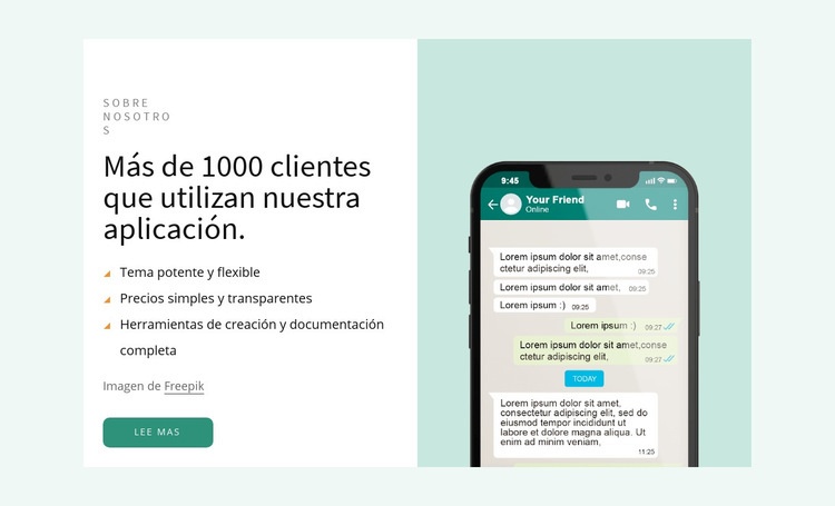 Nuestra aplicacion Plantillas de creación de sitios web