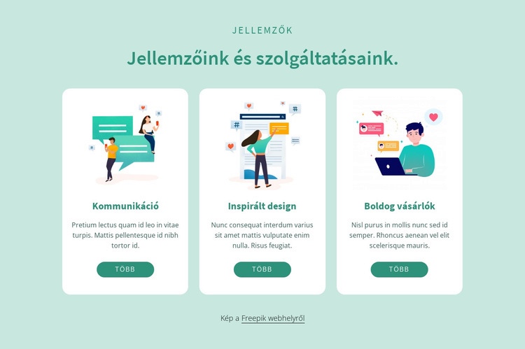 Jellemzőink és szolgáltatásaink Weboldal tervezés