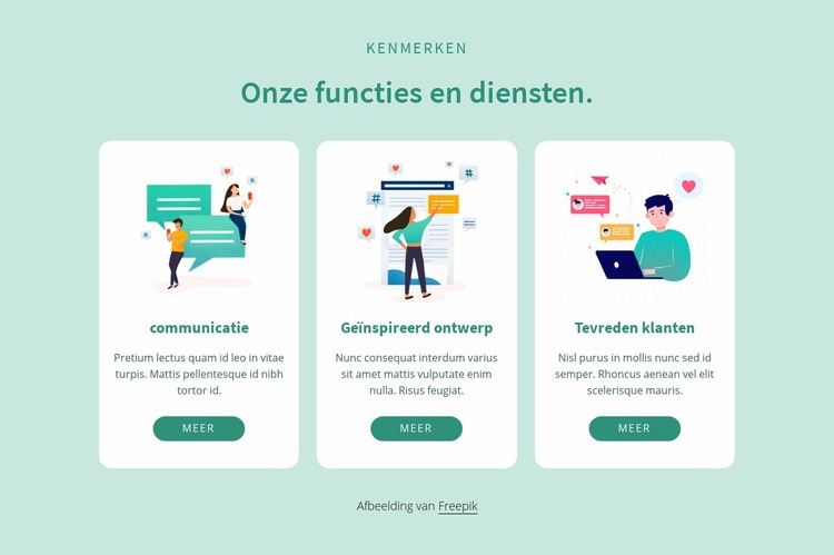 Onze functies en diensten Website ontwerp