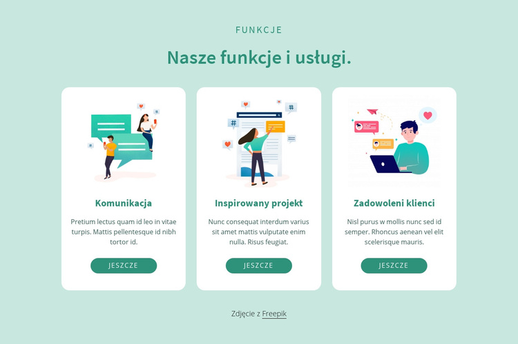 Nasze funkcje i usługi Motyw WordPress