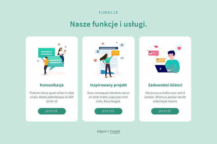 Nasze funkcje i usługi Szablon witryny sieci Web