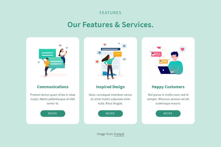 Our features and services Squarespace Template Alternative
