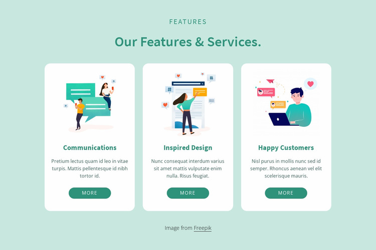Our features and services Website Builder Templates