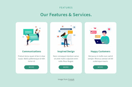 Our Features And Services - Easy-To-Use Landing Page