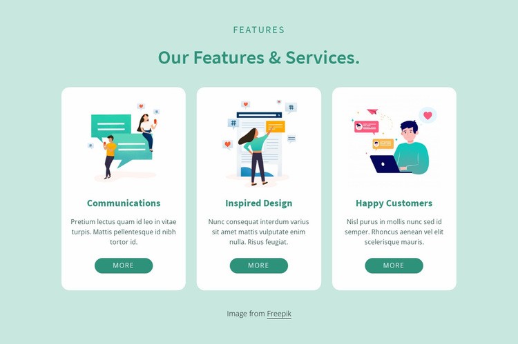Our features and services Wix Template Alternative