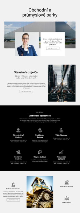 Strojní Parky Pro Průmysl – Šablona Stránky HTML