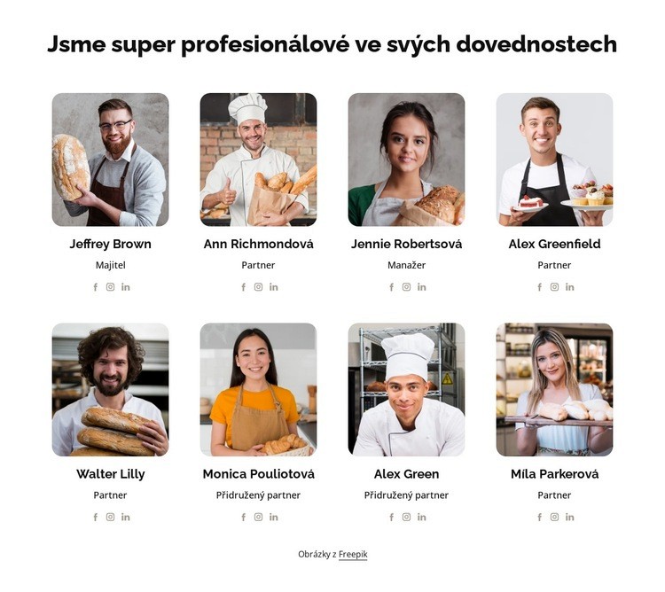Profesionální pekaři chleba Webový design