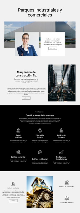 Parques De Maquinaria Para La Industria: Plantilla De Sitio Web Joomla