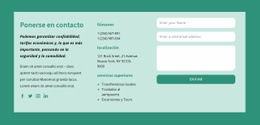 Ponte En Contacto Con El Bloque: Plantilla De Sitio Web De Una Sola Página