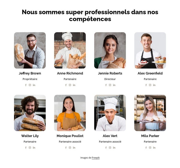 Boulangers professionnels Conception de site Web
