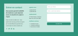 Entrez En Contact Bloc Modèle HTML CSS Réactif
