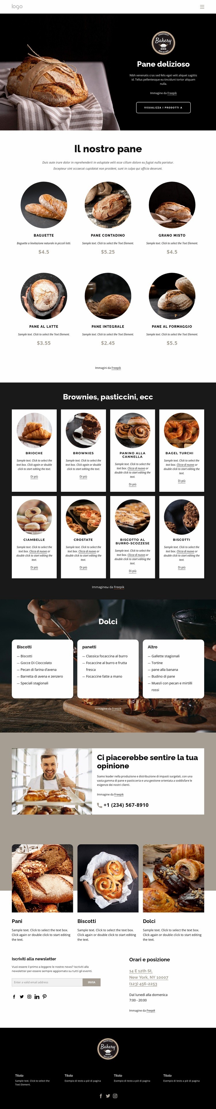 Panini deliziosi Mockup del sito web