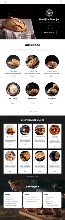 Paginawebsite Voor Heerlijke Broodjes