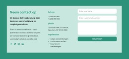 Neem Contact Op Blok - Websitesjabloon Voor Één Pagina