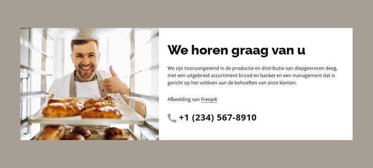 Traditionele bakkerij Website mockup