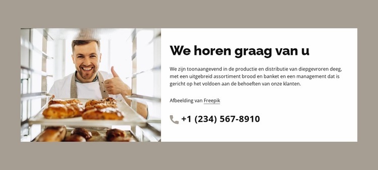 Traditionele bakkerij Website ontwerp