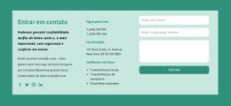 Design De Site Incrível Para Entre Em Contato Com O Bloco