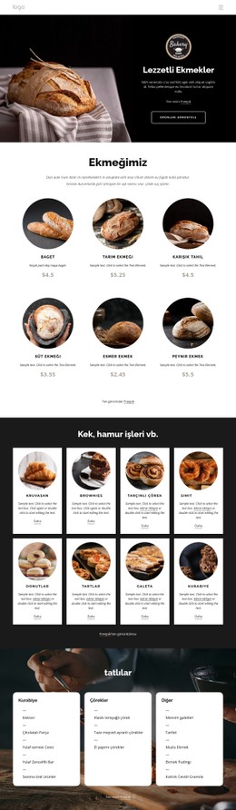 Lezzetli Ekmekler Için Sayfa Web Sitesi