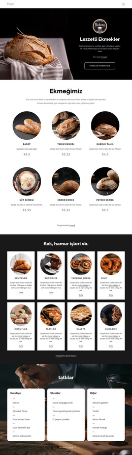 Lezzetli Ekmekler - WordPress Teması