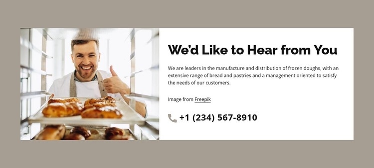 Traditional bakery Web Page Design