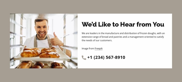 Traditional bakery Landing Page