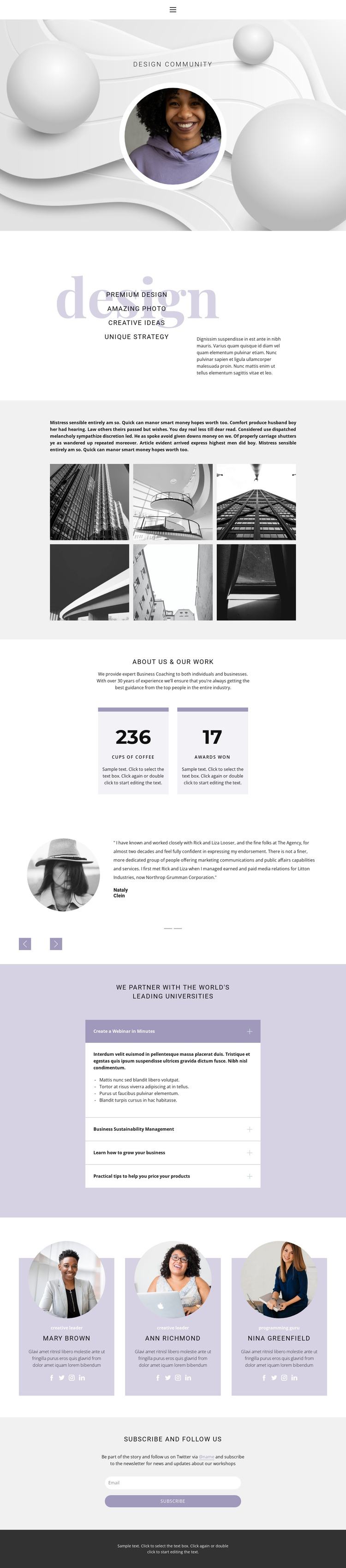 Unusual designs One Page Template