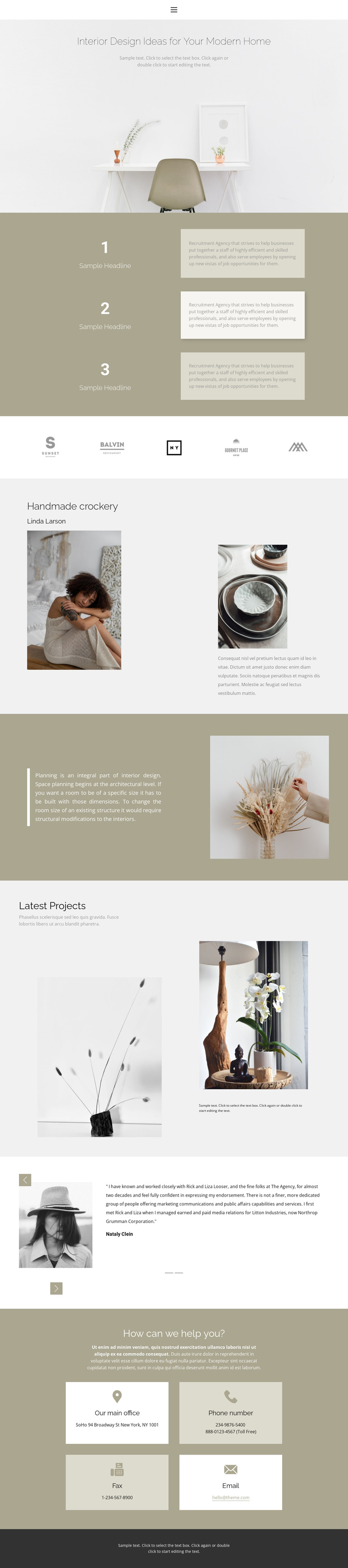 A company that creates coziness One Page Template