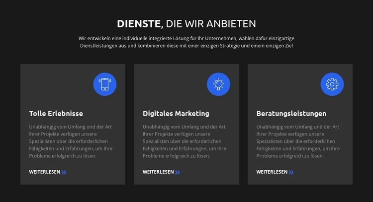 Unsere Mission und unser Wert Website design