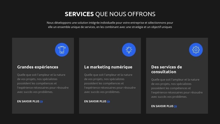 Notre mission et notre valeur Conception de site Web