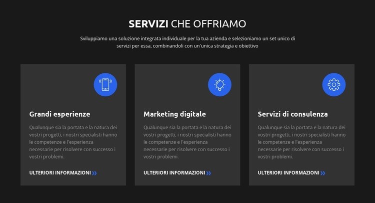 La nostra missione e valore Modelli di Website Builder