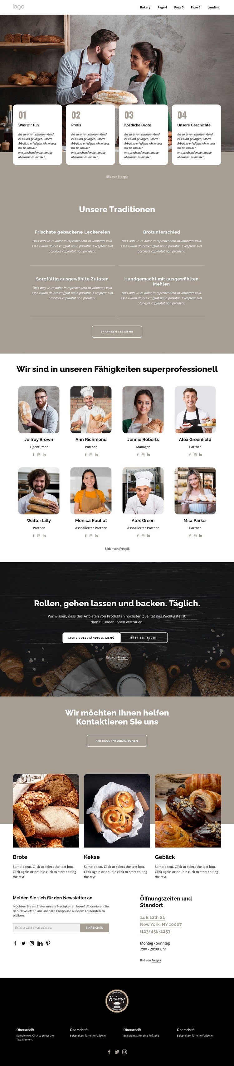 Wir sind professionelle Bäcker Website-Modell