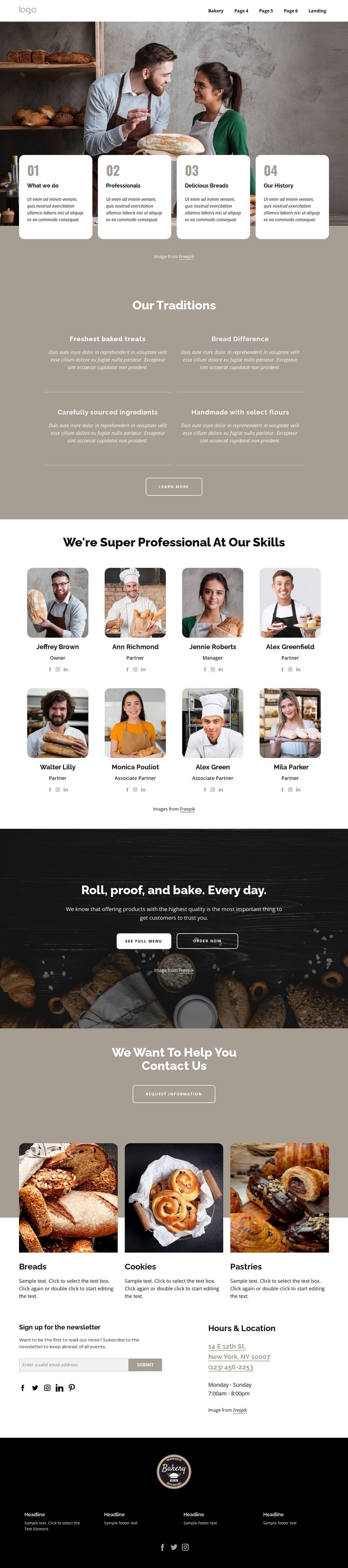 We are professional bakers Homepage Design