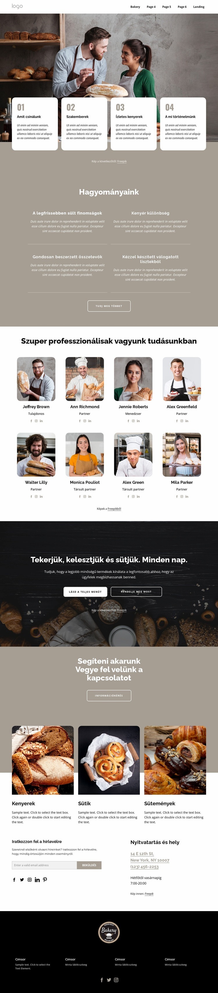 Profi pékek vagyunk HTML Sablon