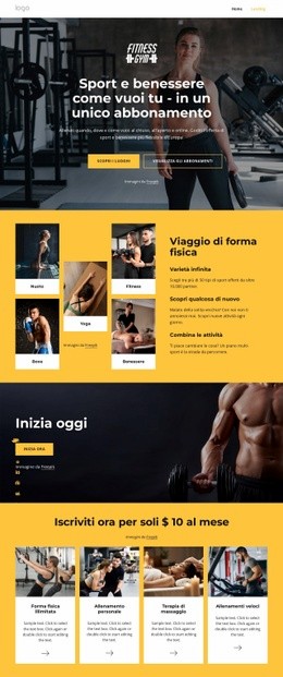 Palestra, Nuoto, Lezioni Di Fitness - Mockup Del Sito Web Facile Da Usare