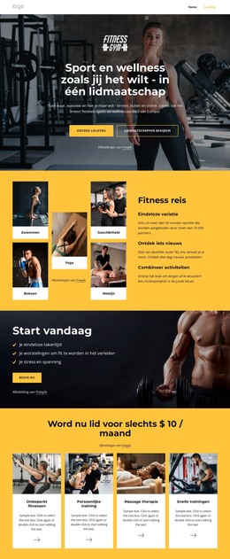 Gym, Zwemmen, Fitnesslessen - E-Commercesjabloon