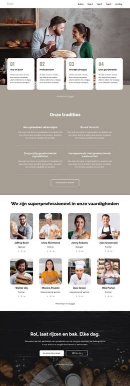 Gratis Websitemodel Voor Wij Zijn Professionele Bakkers