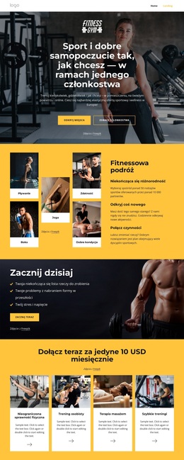 Siłownia, Pływanie, Zajęcia Fitness - Inspiracje Motywem WordPress