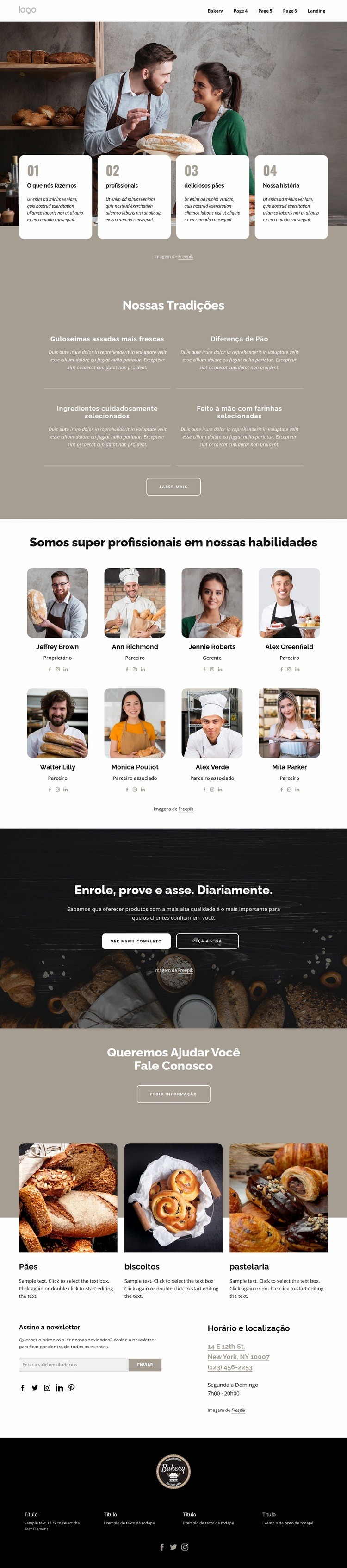 Somos padeiros profissionais Design do site