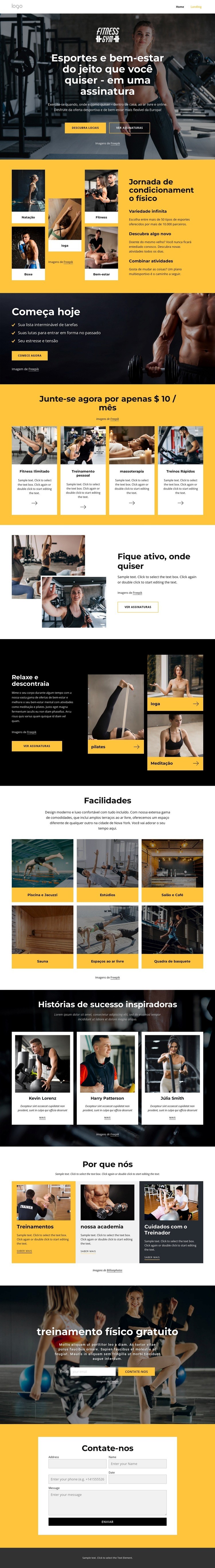 Ginásio, natação, aulas de ginástica Modelo HTML5