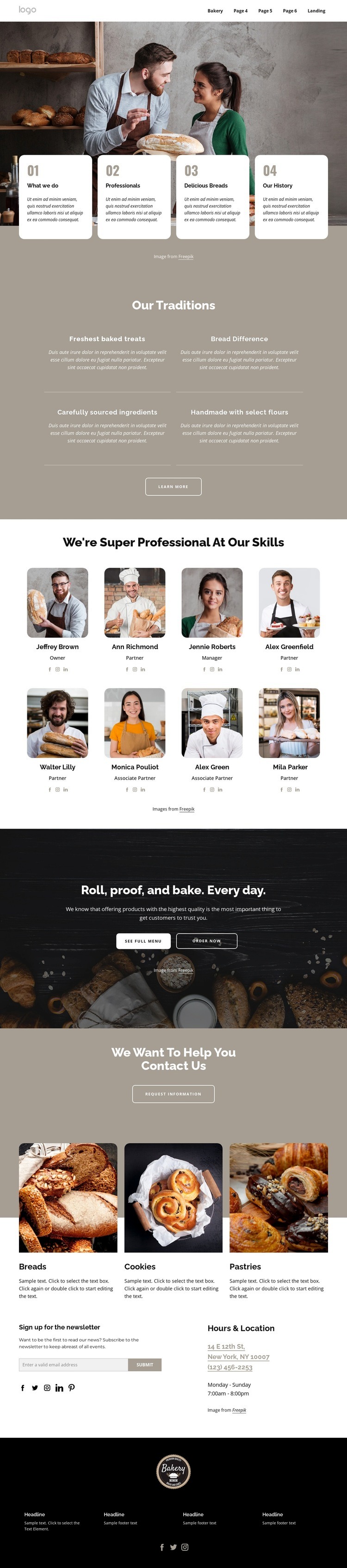 Vi är professionella bagare Html webbplatsbyggare