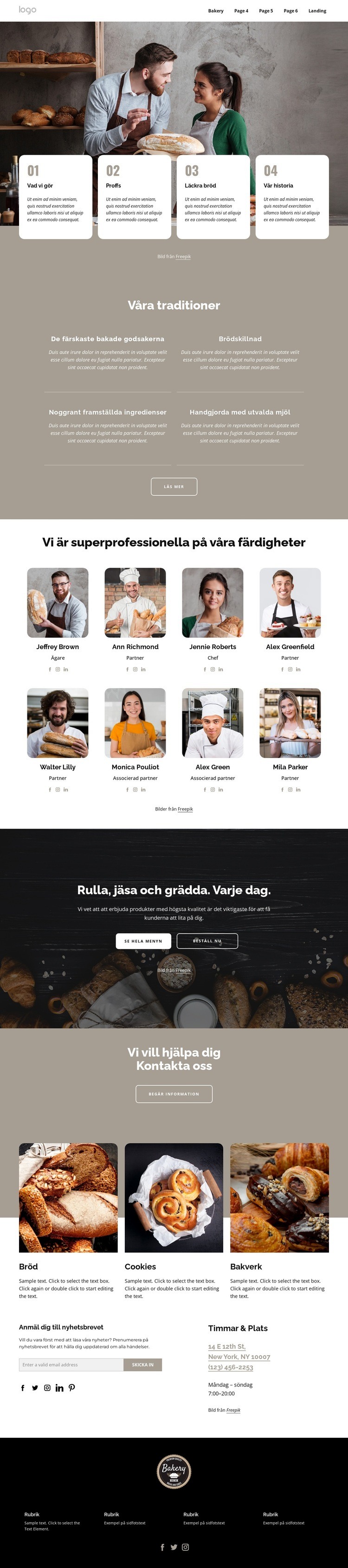 Vi är professionella bagare Hemsidedesign