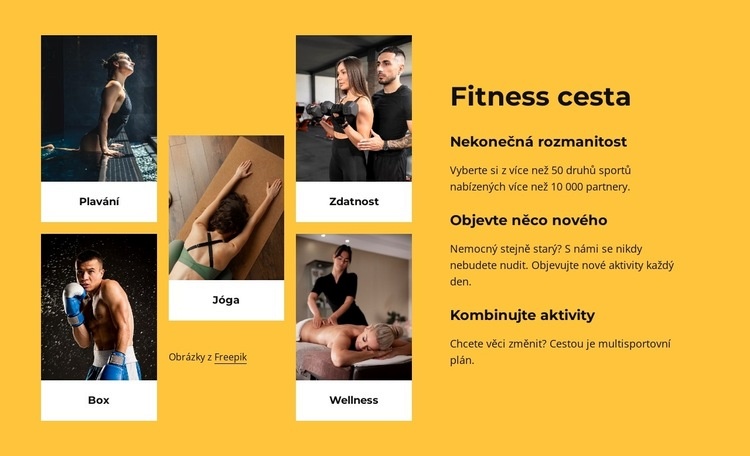 Neomezené fitness, jóga Šablona webové stránky