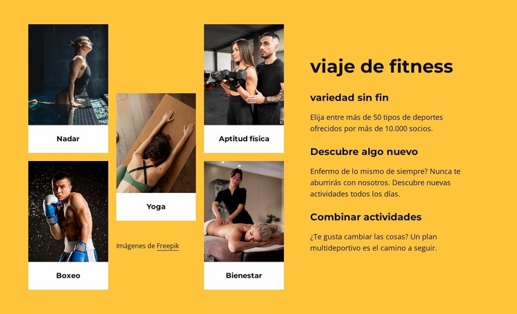 Fitness ilimitado, yoga Diseño de páginas web