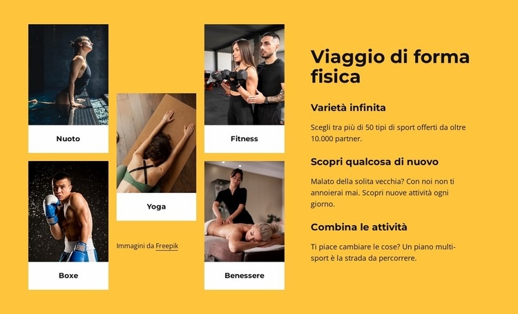 Fitness illimitato, yoga Costruttore di siti web HTML