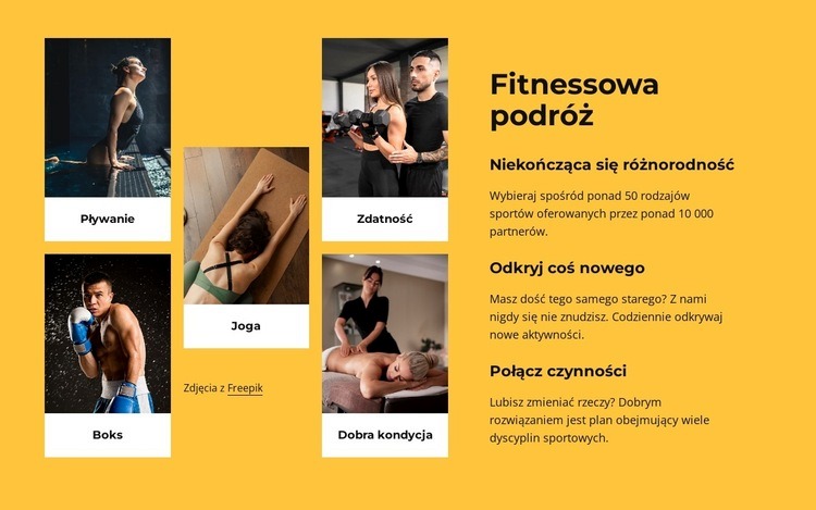 Nieograniczony fitness, joga Szablony do tworzenia witryn internetowych