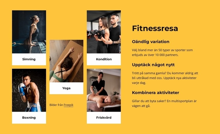 Obegränsad kondition, yoga Hemsidedesign